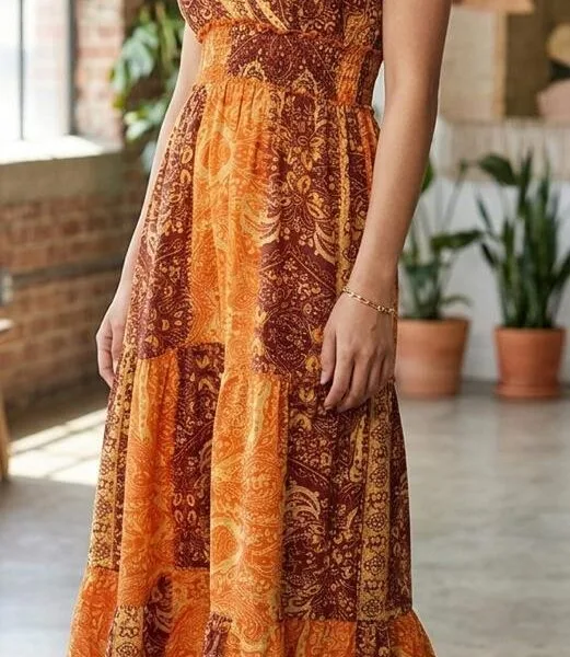 Spice Route Wrap Midi Dress