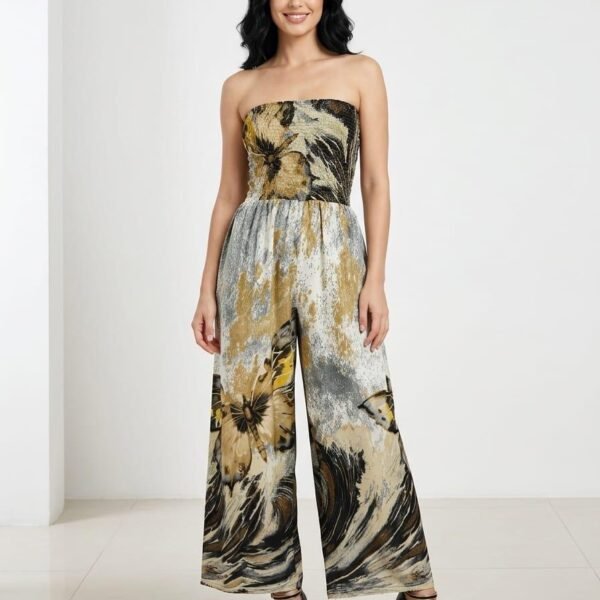 Wild Bloom Strapless Jumpsuit
