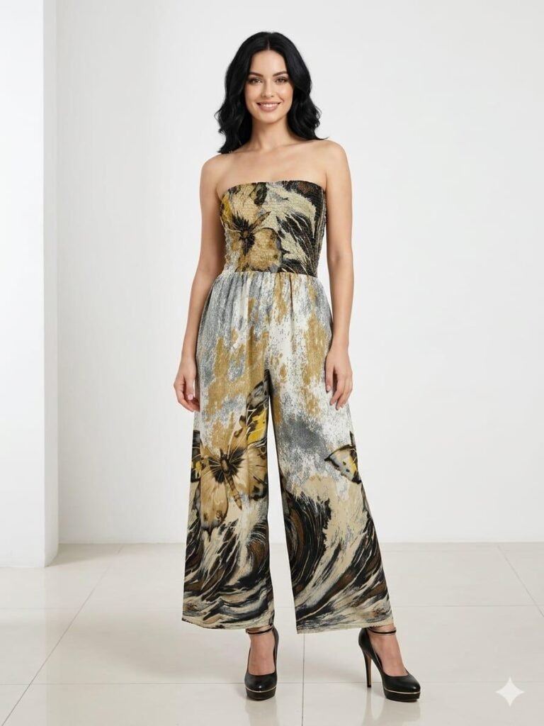 Wild Bloom Strapless Jumpsuit