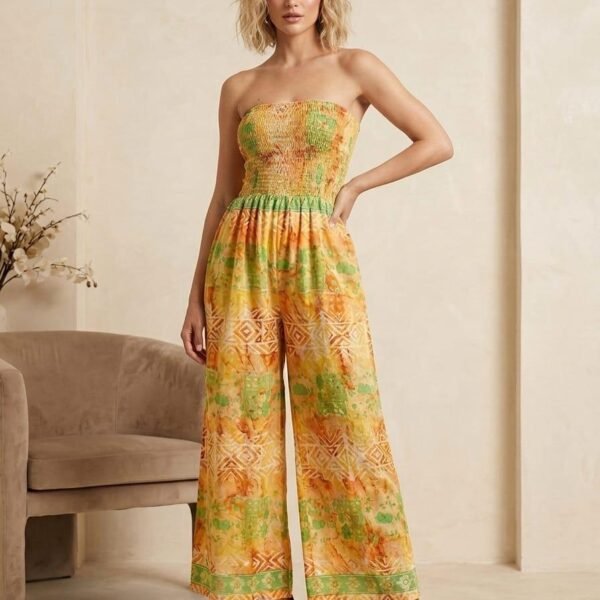 Golden Horizon Strapless Jumpsuit
