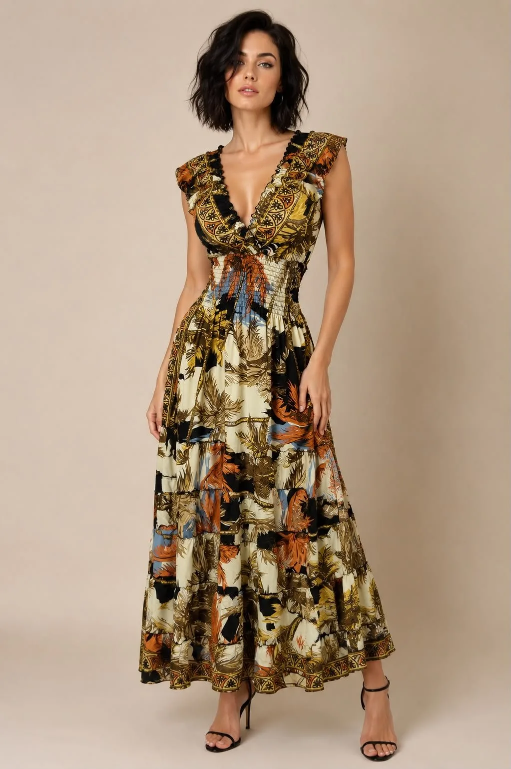 Dawn Petal Ruffle Sleeve Maxi Dress