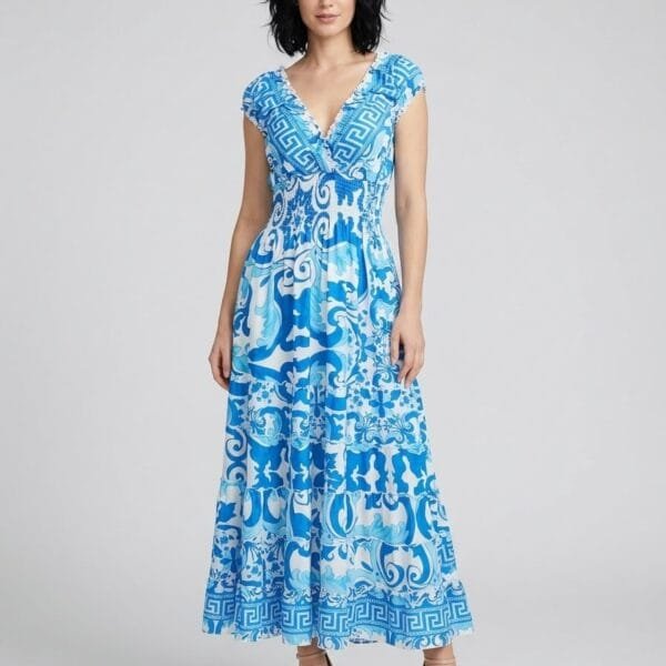Fern Valley Ruffle Sleeve Maxi Dress