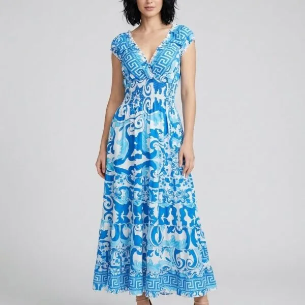 Fern Valley Ruffle Sleeve Maxi Dress