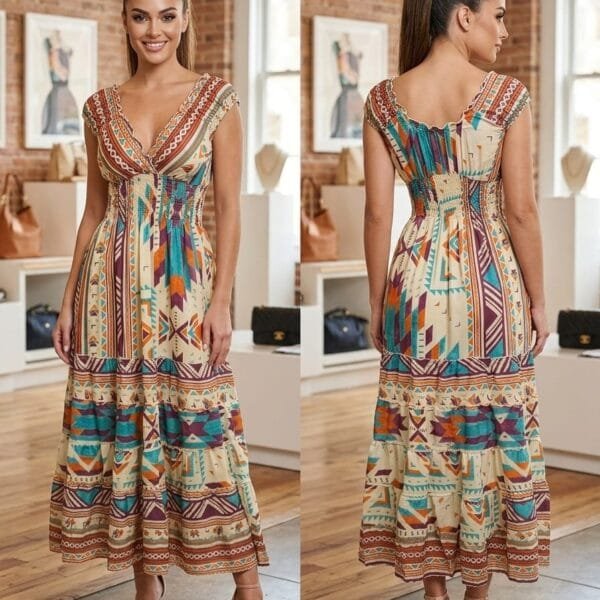 Cobalt Sky Ruffle Sleeve Maxi Dress