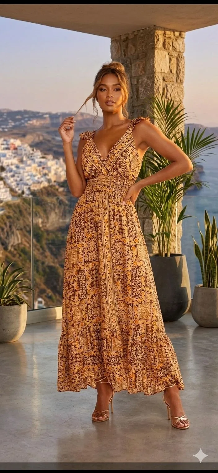 Scarlet Rose Boho Tiered Maxi Dress