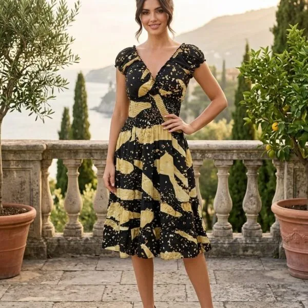 Sand Dune Flutter Sleeve Midi Dress