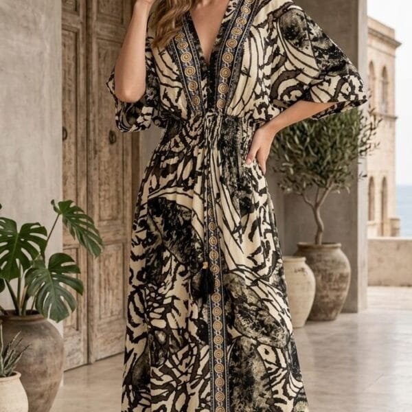 Luna Glow Kimono Maxi Dress