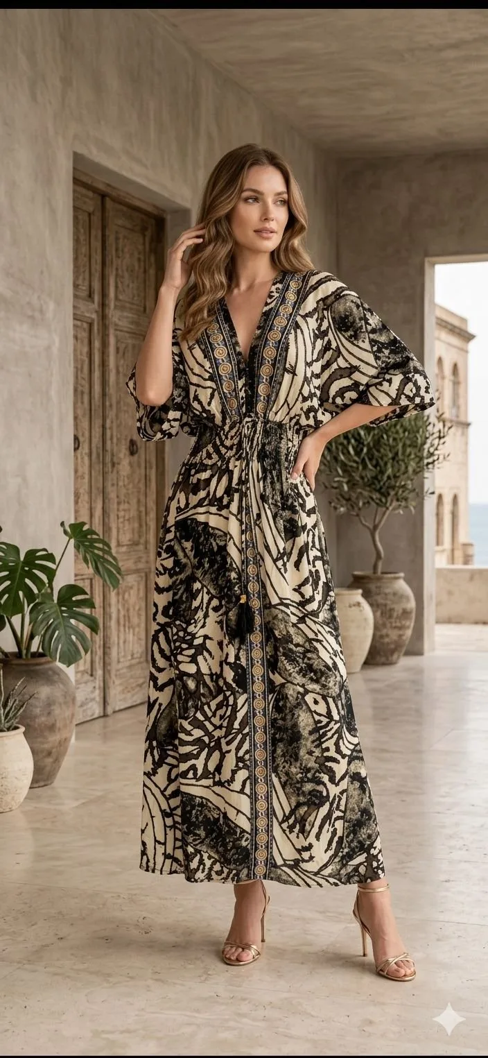 Luna Glow Kimono Maxi Dress