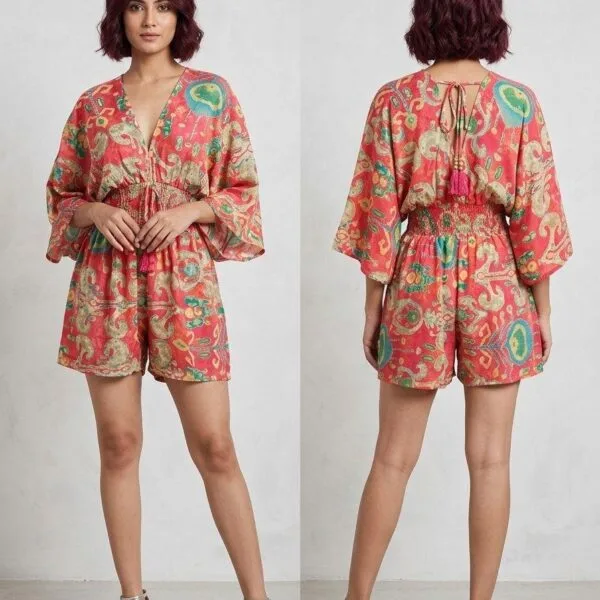 Bali Sunrise Bell Sleeve Romper