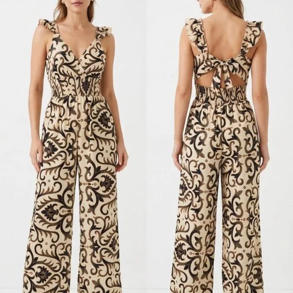 Positano Pink Ruffle Strap Jumpsuit