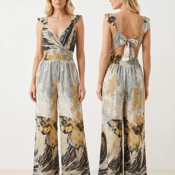 Cyprus Sage Ruffle Strap Jumpsuit