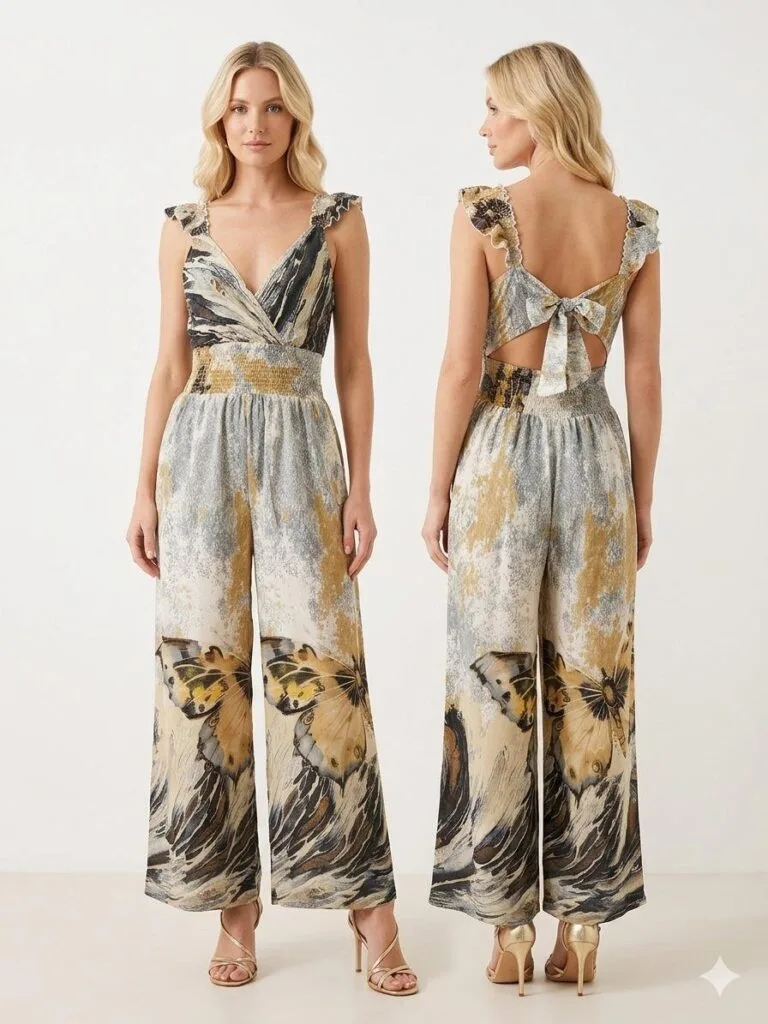 Cyprus Sage Ruffle Strap Jumpsuit