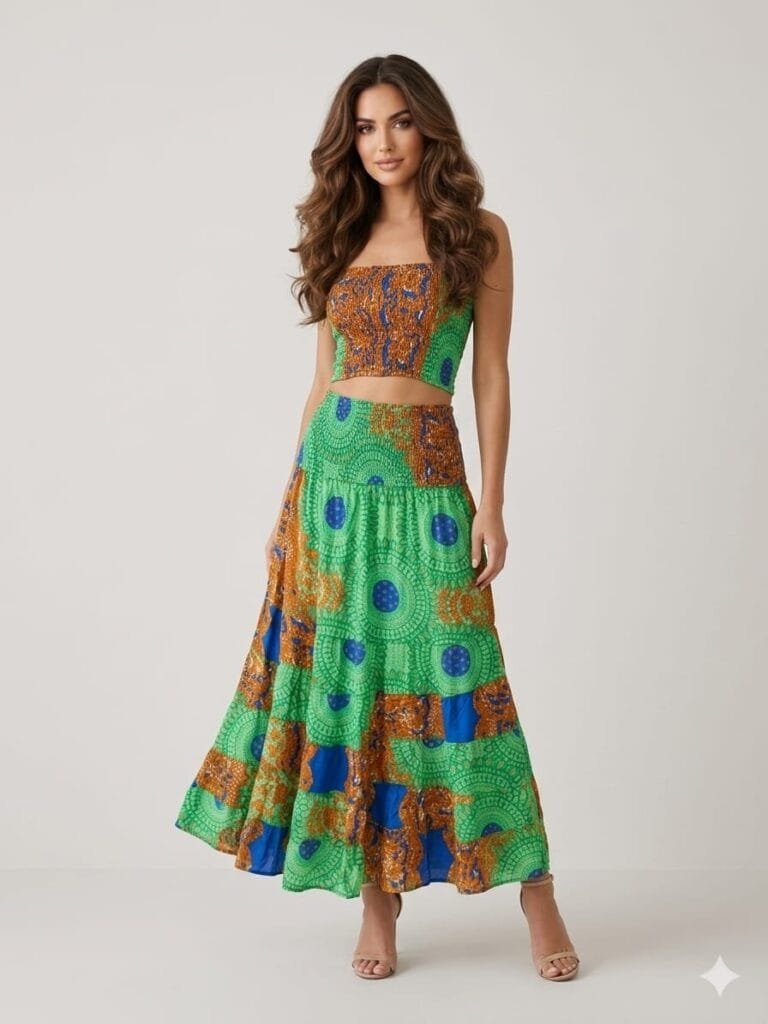 Adriatic Gold Tube Top & Maxi Skirt Set