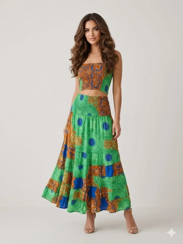 Adriatic Gold Tube Top & Maxi Skirt Set