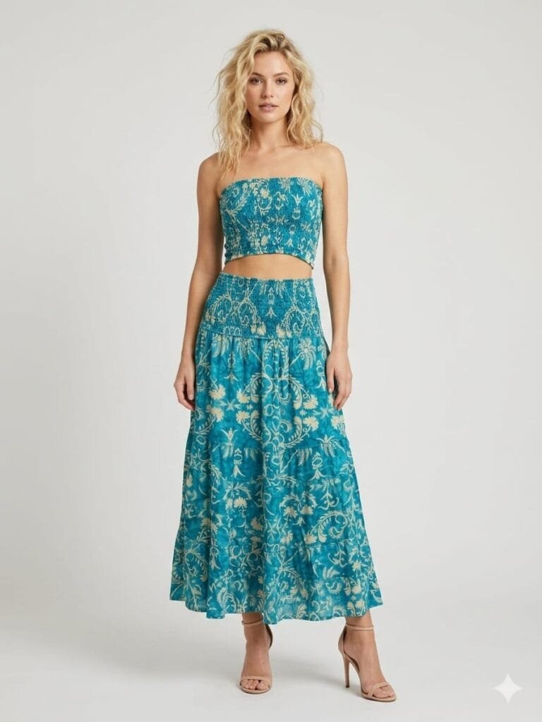 Savanna Gold Tube Top & Maxi Skirt Set