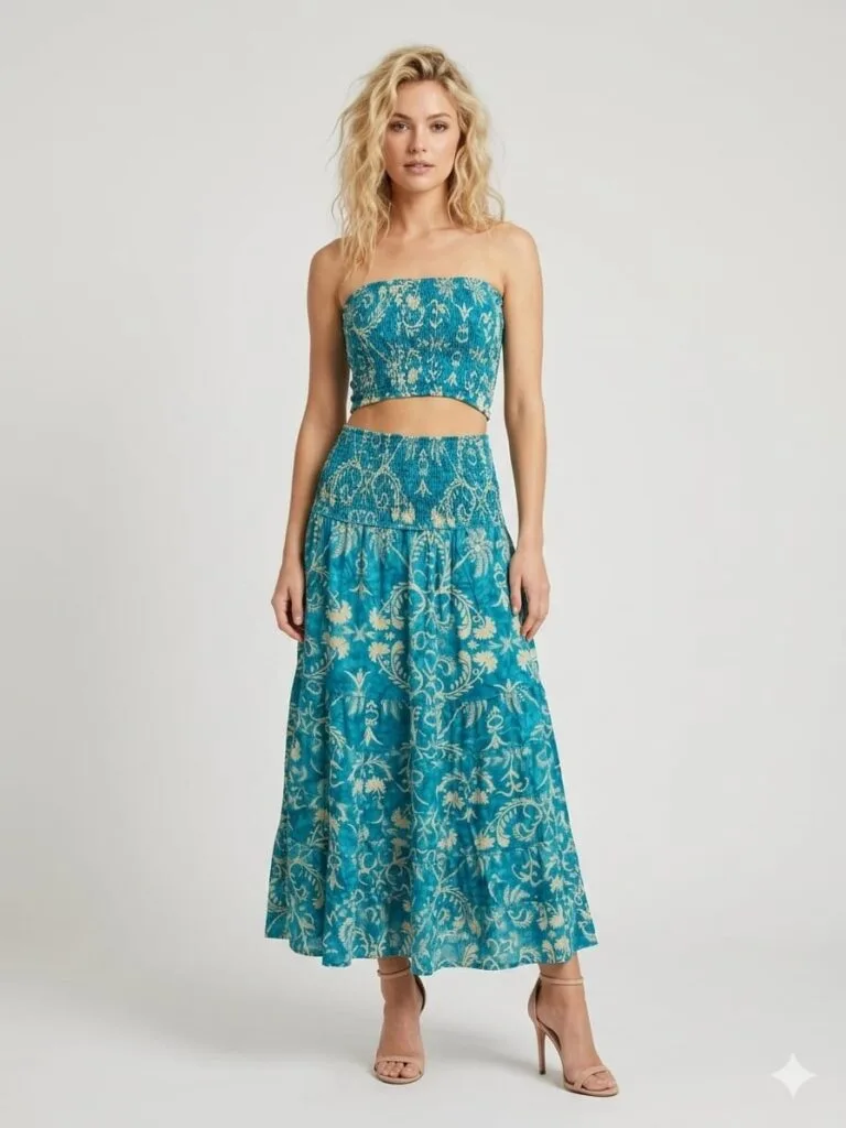 Savanna Gold Tube Top & Maxi Skirt Set