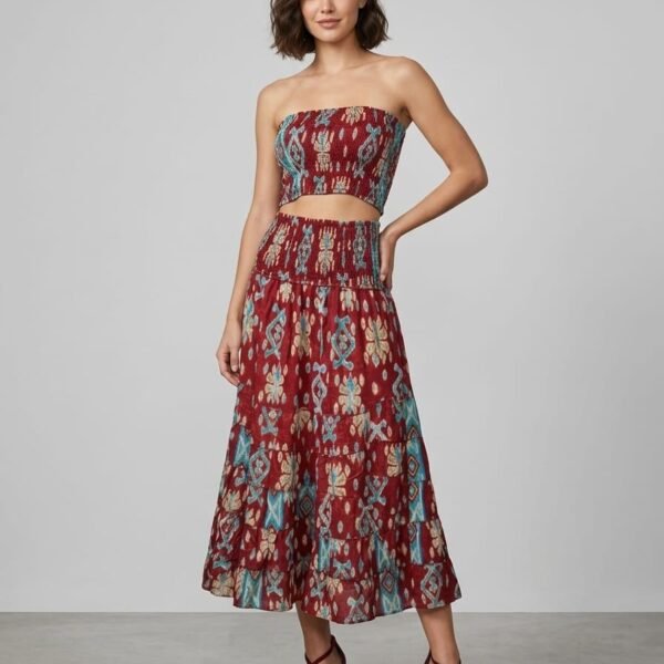 Petra Rose Tube Top & Maxi Skirt Set
