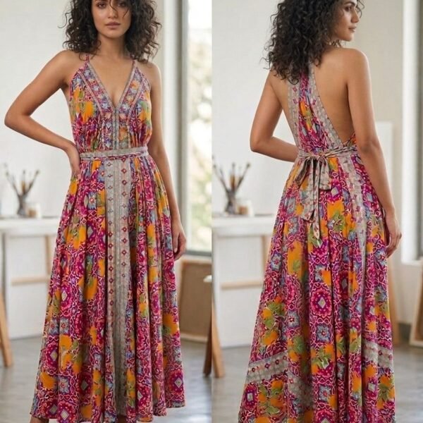 Gran Canaria Halter Backless Midi Dress