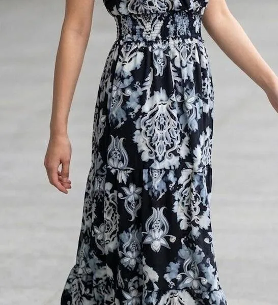 Cappadocia Dawn Halter Tiered Maxi Dress