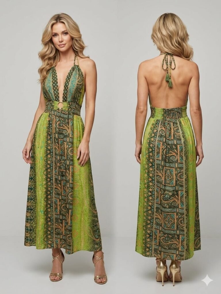 Joie Bloom Deep V Halter Maxi Dress