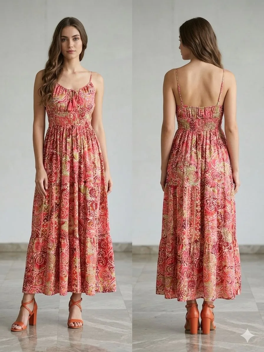 Peacock Isle Smocked Cami Maxi Dress