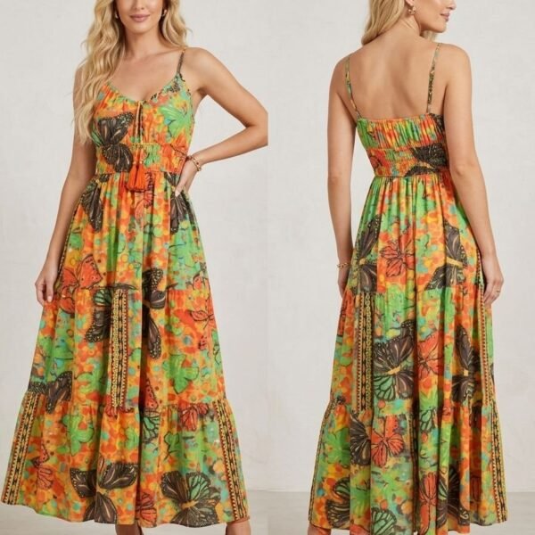Bamboo Grove Smocked Cami Maxi Dress