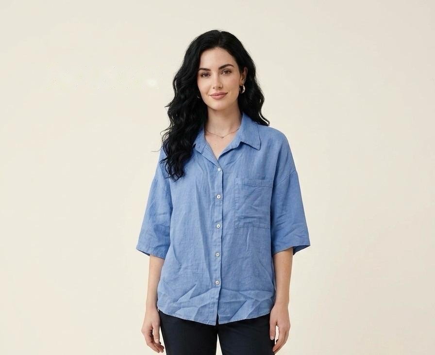 Periwinkle Linen Relaxed Shirt