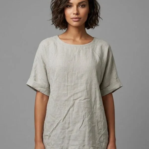 Linen Ease Relaxed Crewneck Tee