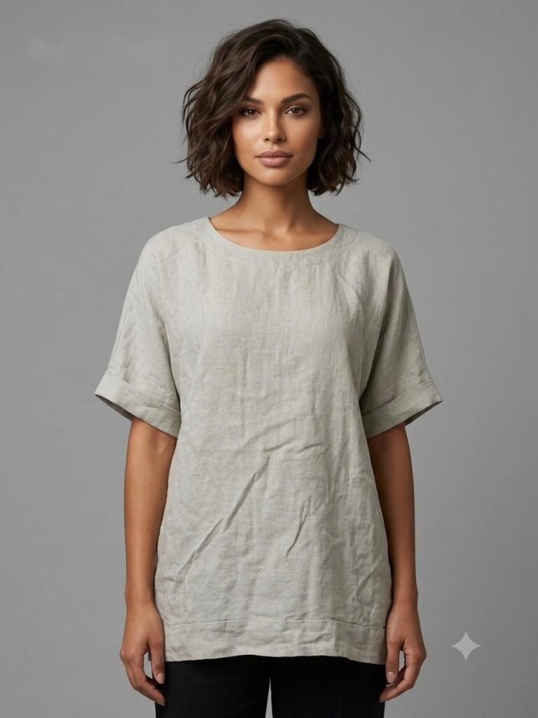 Linen Ease Relaxed Crewneck Tee
