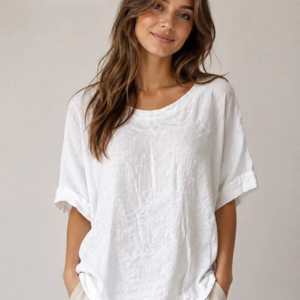 Amalfi Coast Linen Relaxed Tee