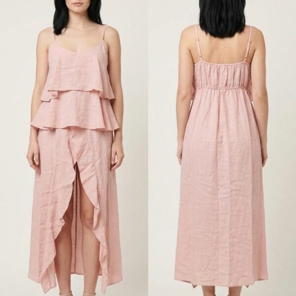 Blush Linen Layered Cami Dress