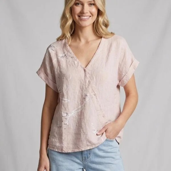 Watercolor Dream Linen Button Shirt