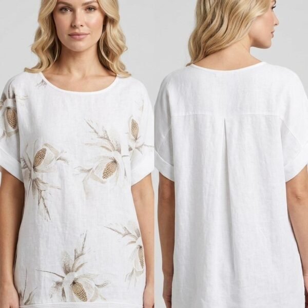 Wheat Field Linen Tunic Top
