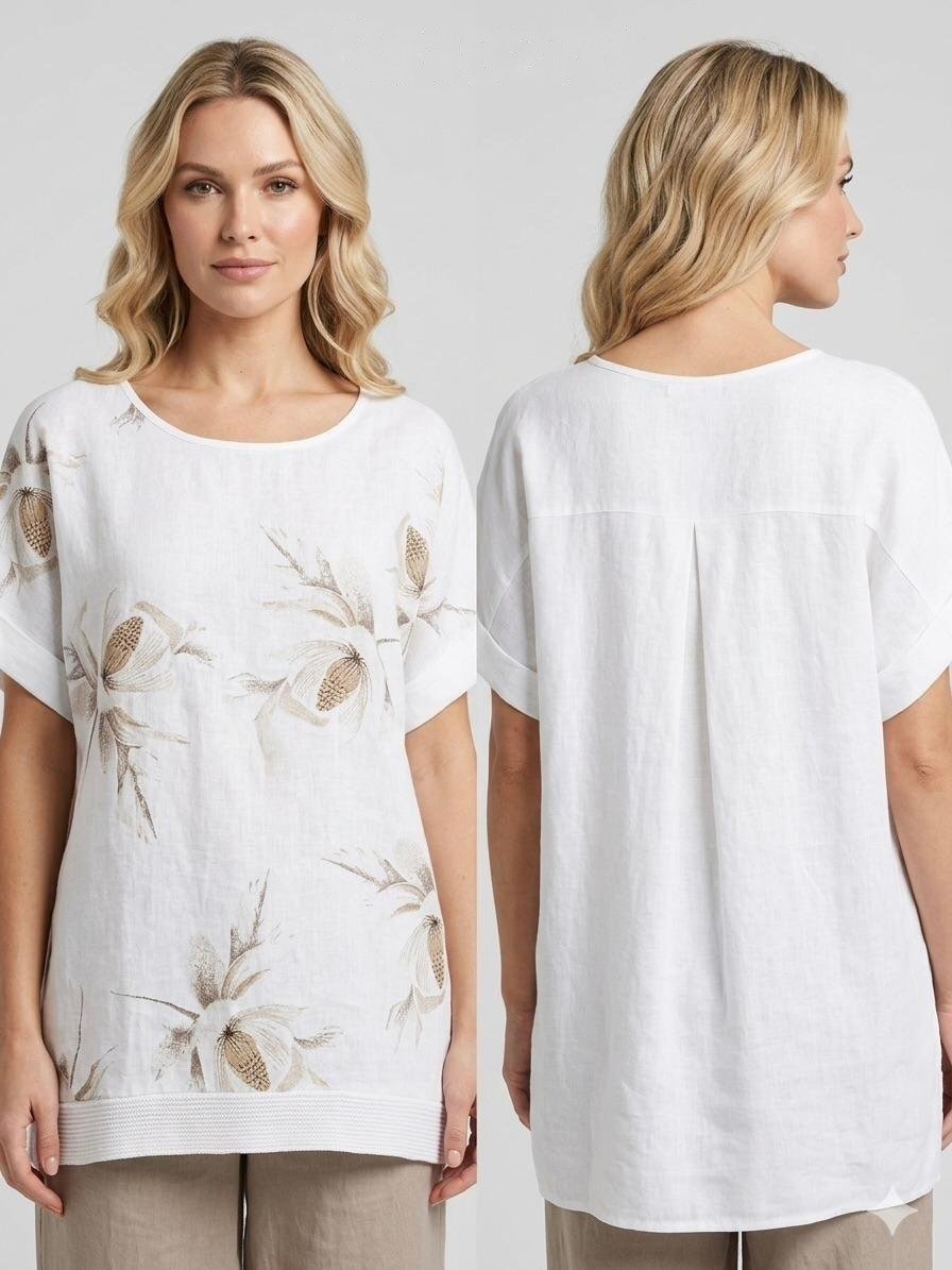 Wheat Field Linen Tunic Top