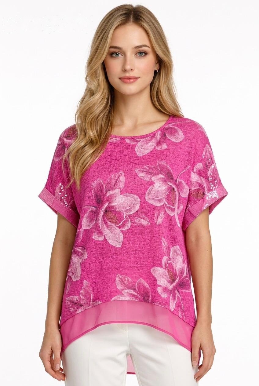 Fuchsia Blossom Linen Tunic