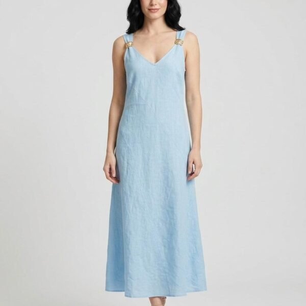 Chambray Dreams Linen Maxi Dress