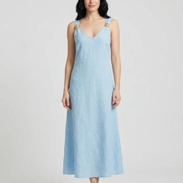 Chambray Dreams Linen Maxi Dress