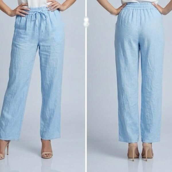 Cerulean Linen Palazzo Trousers