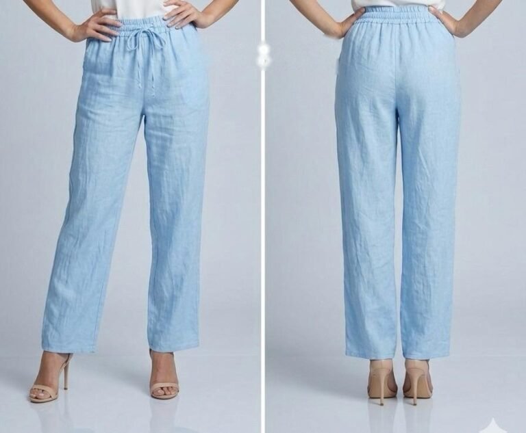 Cerulean Linen Palazzo Trousers