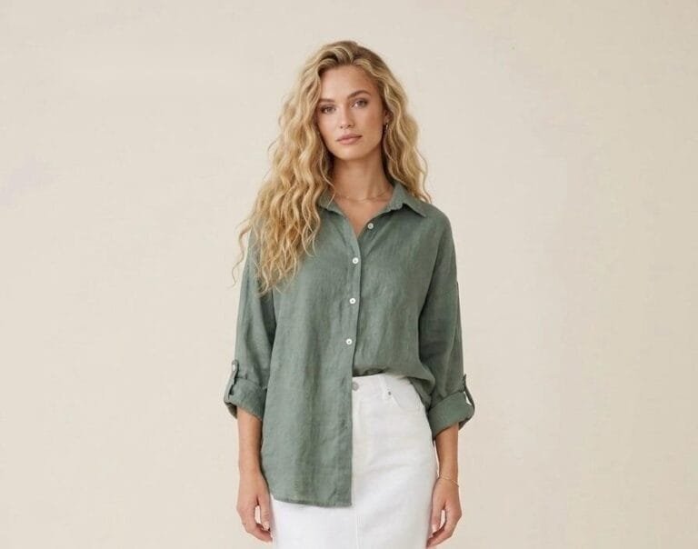Sage Linen Relaxed Button-Up Shirt