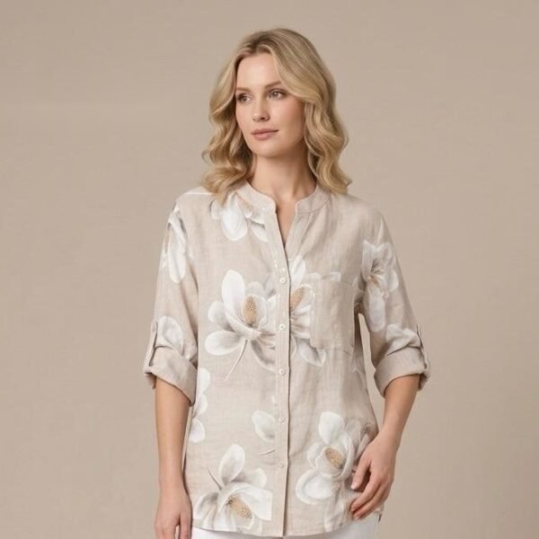 Magnolia Dream Linen Button Shirt