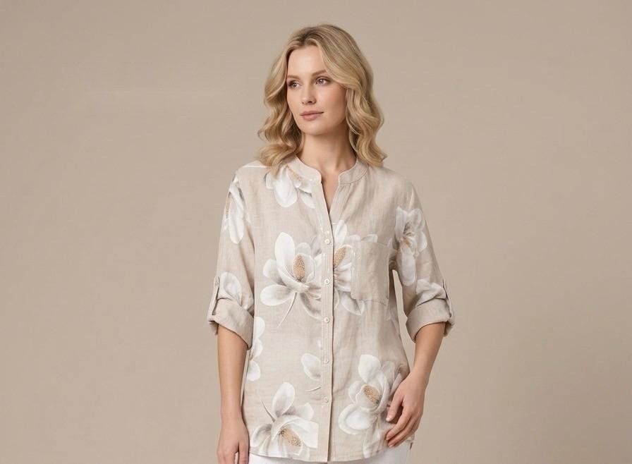 Magnolia Dream Linen Button Shirt