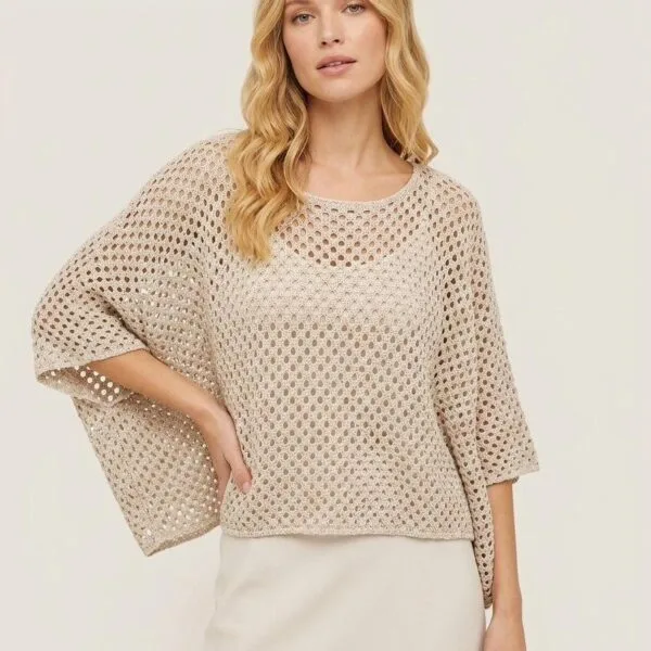 Amalfi Openwork Linen Pullover