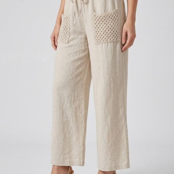 Amalfi Crochet Pocket Linen Trousers