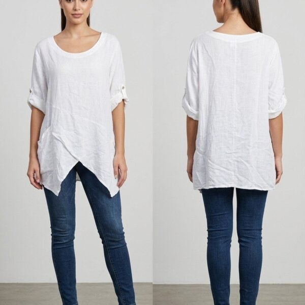 Coastal Linen Tunic in Ivory