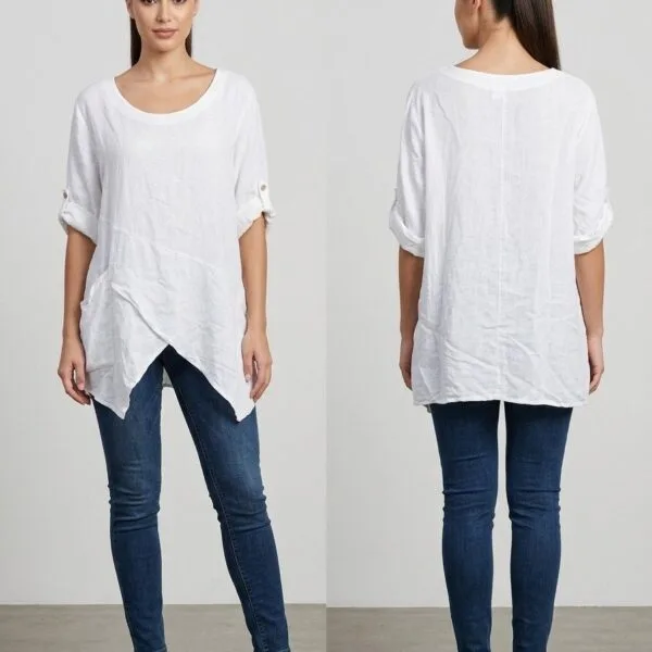 Coastal Linen Tunic in Ivory