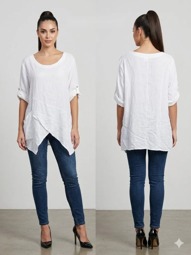 Coastal Linen Tunic in Ivory