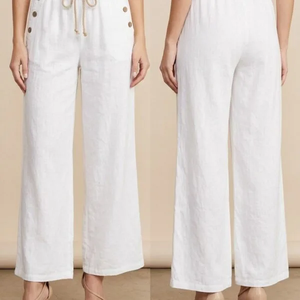 Amalfi Coast Drawstring Linen Trousers