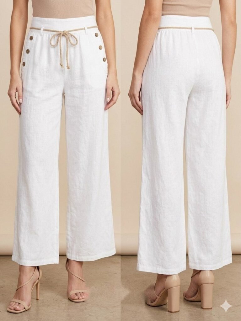 Amalfi Coast Drawstring Linen Trousers