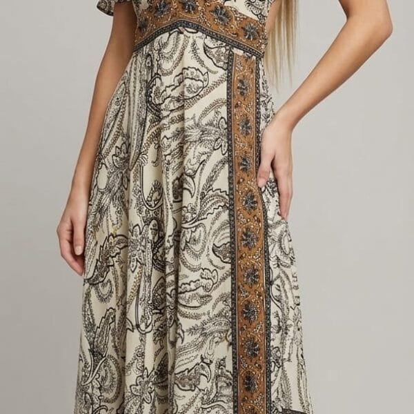 Amalfi Paisley Cold-Shoulder Maxi Dress